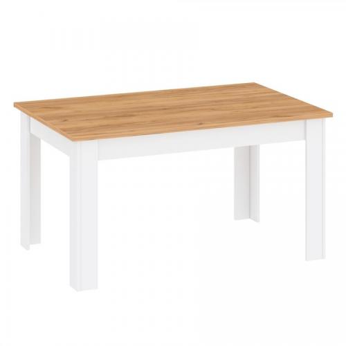 Étkezőasztal, fehér alba/tölgy craft arany, 135-184x86 cm, LANZETTE S