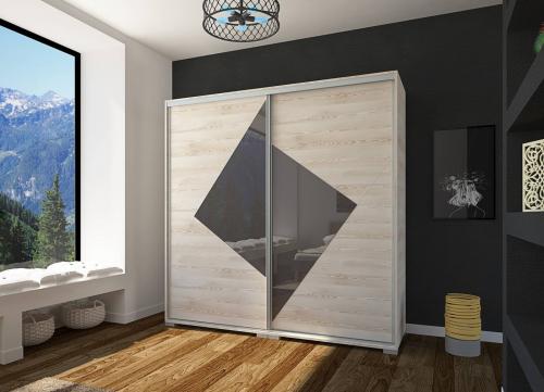Columbia Gardrób ( 200 cm ) - Sonoma - Antracit 