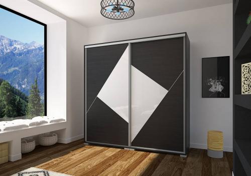 Columbia Gardrób ( 200 cm ) Nero - Fehér