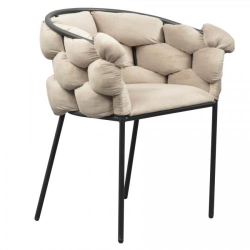 Étkezőszék, szürkésbarna Taupe Velvet szövet/fekete, DOROTA