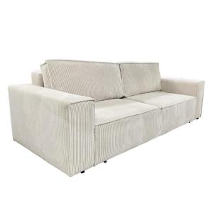 Kihúzható heverő, bézs, HARPERA BIG SOFA
