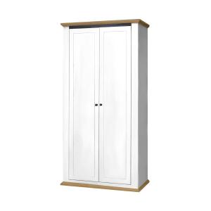 Kombinált szekrény MZ2, fehér/grand tölgy, LEON